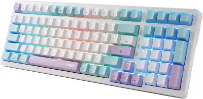 Клавиатура Acer OKW304 механическая белый USB Multimedia for gamer LED (ZL.KBDCC.01V)