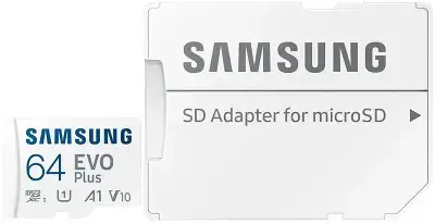 Флеш карта microSDXC 64GB Samsung MB-MC64SA EVO Plus + adapter
