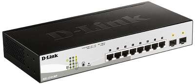 Коммутатор D-Link DGS-1210-08P/G3A Настраиваемый L2 коммутатор с 8 портами 10/100/1000Base-T и 2 портами 1000Base-X SFP (8 портов PoE 802.3af/at, PoE-бюджет 65 Вт)