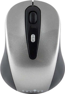 Мышь беспроводная USB Oklick 435MW 1600 dpi, чёрная/серая