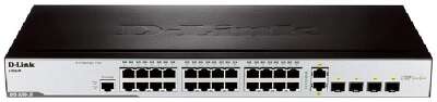 D-Link DES-3200-28/C1A Управляемый L2 коммутатор с 24 портами 10/100Base-TX, 2 портами 100/1000Base-X SFP и 2 комбо-портами 100/1000Base-T/SFP