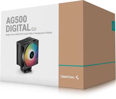 Кулер для процессора DeepCool AG500 DIGITAL ARGB, 120 мм, 1950rpm, 29.4 дБА, 240 Вт, 4-pin PWM, Al+Cu, ARGB