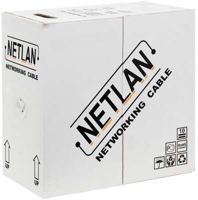 Кабель NETLAN EC-UU004-5E-PVC-GY U/UTP 4 пары, Кат.5e (Класс D), 100МГц, одножильный, BC (чистая медь), внутренний, PVC нг(B), серый, 305м