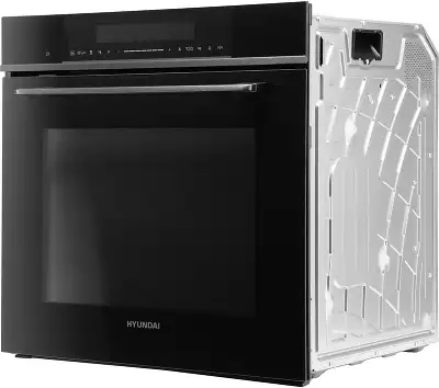Духовой шкаф Электрический Hyundai HMEO 6780 DX черное стекло/серебристый