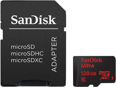 Карта памяти 128 Гб Micro SDXC SanDisk Ultra Android Class 10 UHS-I [SDSQUNC-128G-GN6MA]