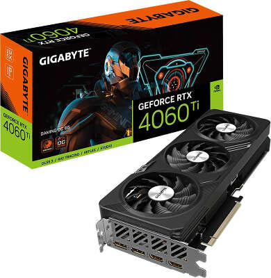 Видеокарта GIGABYTE NVIDIA nVidia GeForce RTX 4060Ti GAMING 8Gb DDR6 PCI-E 2HDMI, 2DP