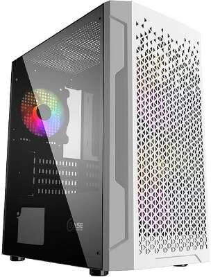 Powercase CMIMZW-L3 Корпус Mistral Micro Z3W Mesh LED, Tempered Glass, 2x 140mm + 1х 120mm 5-color fan, белый, mATX  (CMIMZW-L3)