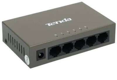 Tenda TEF1005D Коммутатор неуправляемый, 5 портов, 5x100 Мбит/с, настольный, металлический корпус