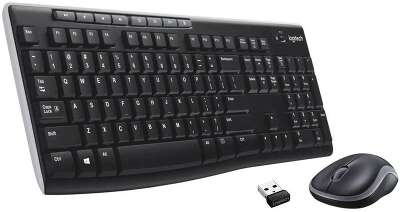 Комплект кл-ра+мышь беспров. Logitech MK270 black (USB, 112+8 клавиш, Multimedia) (920-004518)
