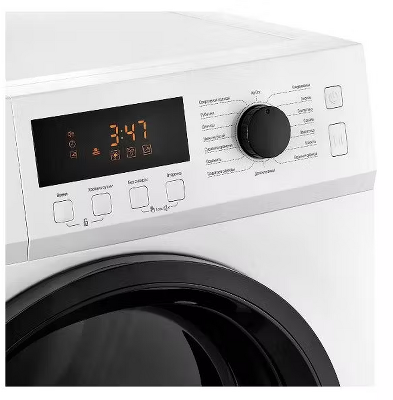 Сушильная машина MONSHER/ Сушильная машина MONSHER, High-Tech, загрузка 8 кг, 16 программ, тепловой насос, подсветка барабана, отсрочка старта, электронное управление, блокировка от детей, энергоэффективность А++, цвет белый