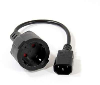 VCOM CE002-CU0.75-0.15M Кабель-переходник UPS->розетка VCOM (IE-320 C14 to Socket Type-F) 3Gx0,75mm VDE <CE002> [04895182274068]