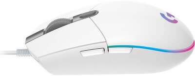 Мышь проводная игровая LOGITECH G102 LightSync (Световая синхронизация) белый (USB, 8000dpi, 6but) (910-005809)