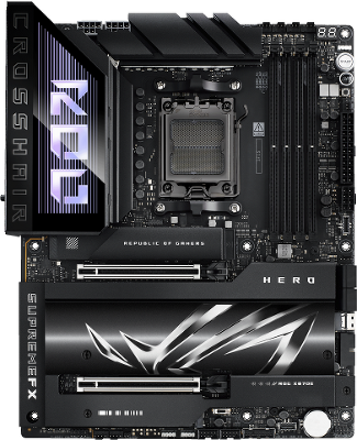 Материнская плата ASUS ROG CROSSHAIR X870E HERO, AM5, X870, 4*DDR5, 4*SATA, 5*M.2, 6*USB 3.2, 2*Type-C, 2*USB4, 6*PCIx16, HDMI, ATX; 90MB1IE0-M0EAY0