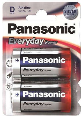 Комплект элементов питания Panasonic D (LR20) (2 шт в блистере)