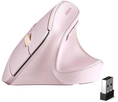 Беспроводная мышь вертикальная UGREEN M571P (65666) Wireless Vertical Mouse 2.4GHz & Bluetooth. Цвет: розовый