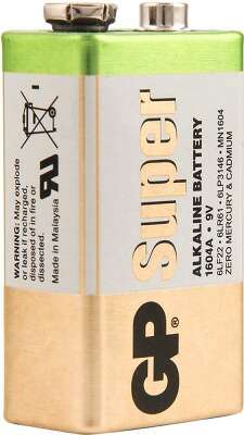 Элемент питания Крона GP Super GP1604AA21-5CRSBC1 G-TECH 6LR61 (1 шт в блистере)