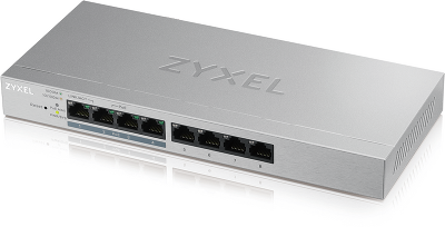 Коммутатор/ ZYXEL GS1200-8HP v2, 8xGE (4xPoE +), desktop, silent, with support for VLAN, IGMP, QoS and Link Aggregation, PoE budget 60 W