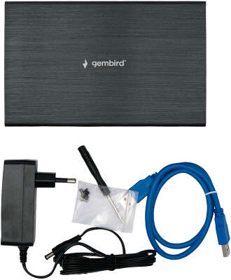Внешний корпус USB 3.0 для 3.5" HDD/SSD Gembird EE3-U3S-1, порт Type-A, SATA III, металл, чёрный, коробка