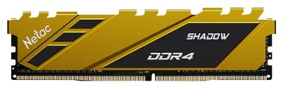 Оперативная память Netac Shadow 8GB DDR4-2666 (PC4-21300) C19 19-19-19-43 1.2V Memory module (DIMM) Yellow