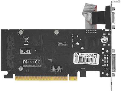 Видеокарта AFOX G210 LP 1GB, DDR3 64-bit, VGA/DVI/HDMI  PASSIVE LP (AF210-1024D3L5) RTL 