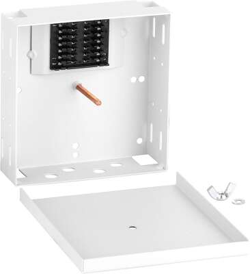 Оптический кросс NIKOMAX Essential Line, настенный, до 4 SC портов или 8 LC портов, стальной, с ложементом, серый, неукомплектованный