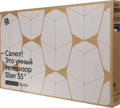 Телевизор QLED Sber 55" SDX-55UQ5235 Салют ТВ темно-серый 4K Ultra HD 60Hz DVB-T DVB-T2 DVB-C DVB-S DVB-S2 USB WiFi Smart TV