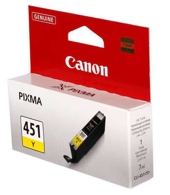 Картридж струйный Canon CLI-451Y 6526B001 желтый (329стр.) (7мл) для Canon Pixma iP7240/MG6340/MG5440