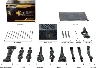 Блок питания Seasonic ATX 850W Core GX-850 Gen.5 80+ gold (20+4pin) APFC 120mm fan 6xSATA Cab Manag RTL