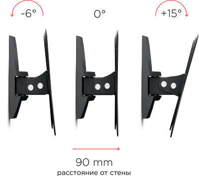 Кронштейн для телевизора Holder LCDS-5036 металлик 19"-37" макс.30кг настенный поворот и наклон