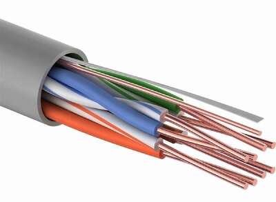 PROconnect (01-0043-3-25) Кабель витая пара омедненный, U/UTP, CCA, CAT 5e, PVC, 4PR, 24AWG, INDOOR, SOLID, серый, 25м
