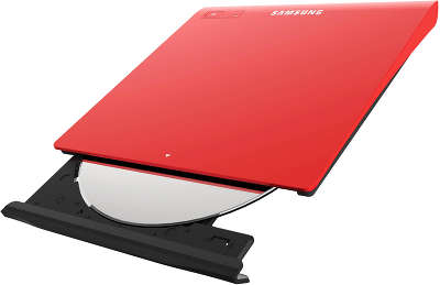 Привод DVD±RW Samsung Slim внешний USB 2.0 (SE-208GB/RSRD), красный
