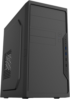 Корпус с блоком питания 450Вт./ Foxline FL-733R-FZ450R-U32C-PH mATX case, black, w/PSU 450W 12cm, w/2xUSB2.0, w/2xUSB3.0, w/1xType-C (USB2.0), w/2xcombo audio, w/pwr cord, w/o FAN