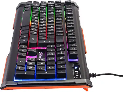 Клавиатура Оклик 710G BLACK DEATH черный/оранжевый USB Multimedia for gamer LED (476393)