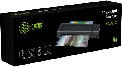 Ламинатор Cactus CS-LAB-C1 черный A4 (70-125мкм) 25см/мин (2вал.) лам.фото