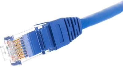 Коммутационный шнур NIKOMAX U/UTP 4 пары, Кат.5е (Класс D), 100МГц, 2хRJ45/8P8C, T568B, заливной, с защитой защелки, многожильный, BC (чистая медь), 24AWG (7х0,205мм), полимерный материал, исполнение кабельного изделия нг(А)-HF, синий, 0,5м