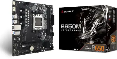 Материнская плата Biostar B650MS2-E SocketAM5 AMD B650 2xDDR5 mATX AC`97 8ch(7.1) 2.5Gg RAID+HDMI+DP