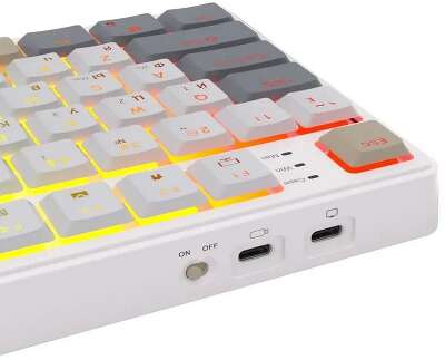 Клавиатура Royal Kludge RK N80 Pearly Dawn USB/2.4 GHz/Bluetоoth, RGB, Hot Swap, Red switch