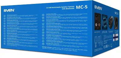 Акустическая система SVEN MC-5, серый (50 Вт, Bluetooth, RCA, OPT, USB, microSD, пульт)