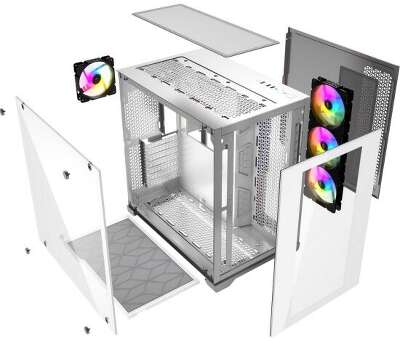 Корпус PowerCase CVWA-L4, белый, ATX, Без БП (CVWA-L4)