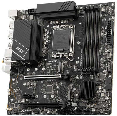 Материнская плата MSI PRO B760M-A WIFI Soc-1700 Intel B760 4xDDR5 mATX AC`97 8ch(7.1) 2.5Gg+HDMI+DP