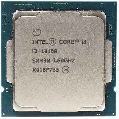 Центральный Процессор Intel Core i3-10100 OEM (Comet Lake, 14nm, C4/T8, Base 3,60GHz, Turbo 4,30GHz, UHD 630, L3 6Mb, TDP 65W, S1200) OEM (676574)