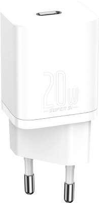 Зарядное устройство Baseus Super Si Quick Charger USB-C 20W + Lightning Cable, White [TZCCSUP-B02]
