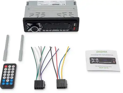Автомагнитола Digma MCP-227B 1DIN 2x45Вт v5.0 USB 2.0 AUX 2 ПДУ