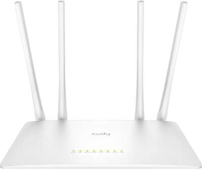 Маршрутизатор CUDY AC1200 Wi-Fi Router Dual Band, Chipset MediaTek, 802.11ac/a/b/g/n, 867Mbps at 5GHz + 300Mbps at 2.4GHz, 5 × 10/100Mbps Ports, WiFi router/AP/ Repeater/WISP Mode,4 5dBi fixed antennas, WPA3, Guest network, WPS, DDNS, VPN Client, IPv6,TR0
