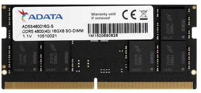 Оперативная память ADATA DDR5 SO-DIMM 16GB 4800MHz 1*16GB 40-40-40 SINGLE TRAY