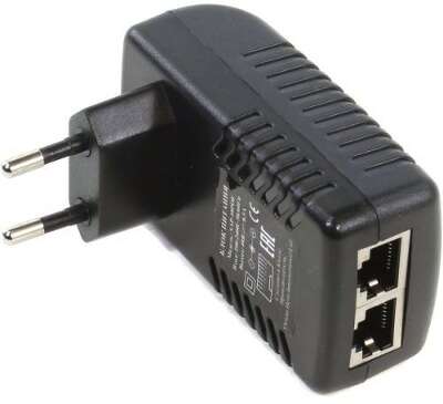 ORIENT SAP-48POE, PoE инжектор питания 24 Вт, AC 100-240V/ DC 48V, 0.5A, вход: RJ45 LAN 10/100, выход: RJ45 PoE тип B (4/5+,7/, совместим с оборудованием PoE IEEE 802.3af, уст.в розетку (29968)