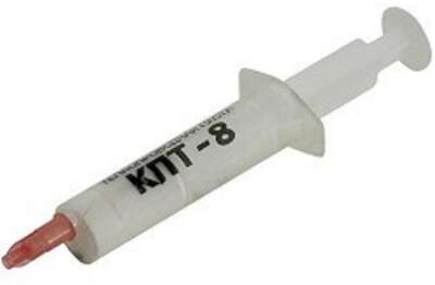 Термопаста КПТ-8 кремнийорганическая на основе оксида цинка, 8 г, шприц