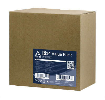 Набор из 5 вентиляторов Arctic P14 Value Pack, 140мм, 1700rpm, 22.5 дБ, 3-pin, 5шт