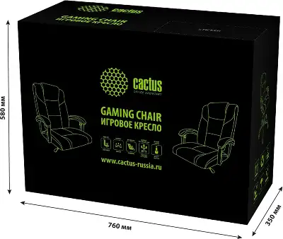 Кресло Cactus CS-CHR-OC02M-BK с вибромассажем черный экокожа крестов. сталь