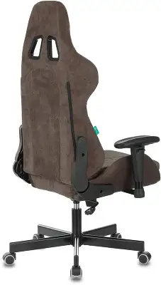 Кресло игровое Zombie VIKING KNIGHT Fabric темно-коричневый Light-10 с подголов. крестов. металл